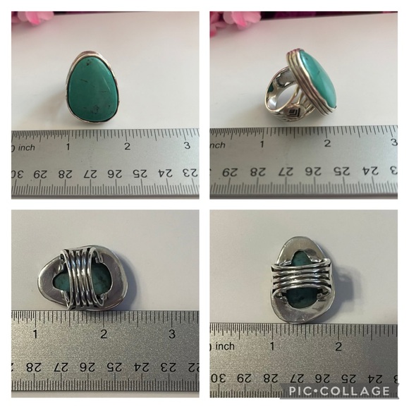 Silpada ‘Tumbled Turquoise’ Sterling Silver Bold Statement Ring R2017 Size 8 - Picture 14 of 15